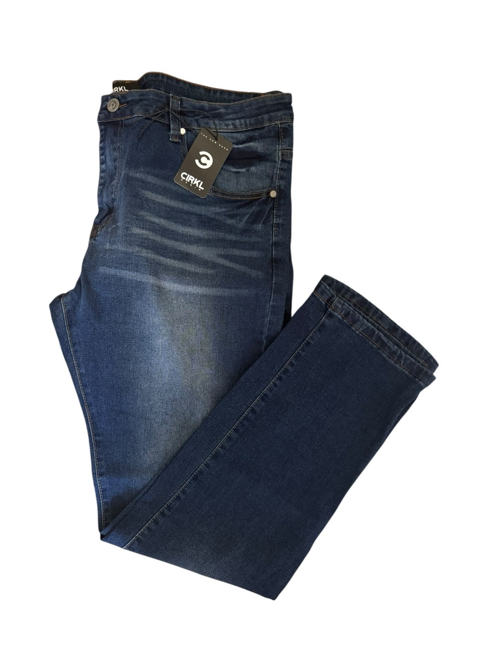 CIRKL Men's Straight Jeans in Dark Blue Wash